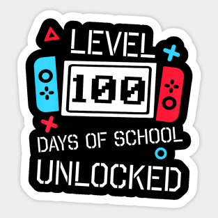 Level 100 Days Of School  Gaming Video Sticker